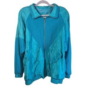 Lady Lavon Vintage Silk-Blend Jacket – Size 2X | Teal Blue [0398]